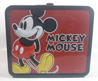 2011 Loungefly Disney Mickey Mouse Red and Black Embossed Tin Metal Lunch Box