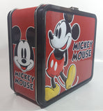 2011 Loungefly Disney Mickey Mouse Red and Black Embossed Tin Metal Lunch Box