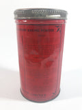 Vintage Blue Ribbon Double Action Baking Powder 16 oz. Red Tin Metal Canister with Lid