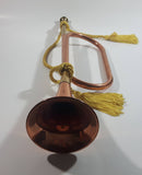 Vintage Decorative Copper Bugle Trumpet Musical Instrument Wall Decor with Yellow Tassel Rope