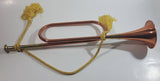 Vintage Decorative Copper Bugle Trumpet Musical Instrument Wall Decor with Yellow Tassel Rope