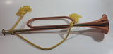 Vintage Decorative Copper Bugle Trumpet Musical Instrument Wall Decor with Yellow Tassel Rope