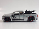 2011 Hot Wheels Chevy Silverado Truck Metalflake Silver Die Cast Toy Car Vehicle