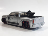 2011 Hot Wheels Chevy Silverado Truck Metalflake Silver Die Cast Toy Car Vehicle