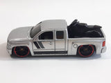 2011 Hot Wheels Chevy Silverado Truck Metalflake Silver Die Cast Toy Car Vehicle