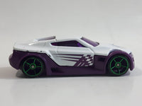 2011 Hot Wheels Racing Rigs Night Burnerz Symbolic White and Purple Die Cast Toy Car Vehicle