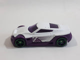 2011 Hot Wheels Racing Rigs Night Burnerz Symbolic White and Purple Die Cast Toy Car Vehicle