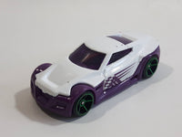 2011 Hot Wheels Racing Rigs Night Burnerz Symbolic White and Purple Die Cast Toy Car Vehicle