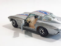 Yatming 1963 Corvette Stingray Silver No. 1078 Die Cast Toy Muscle Car Vehicle with Opening Doors