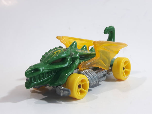 2014 Hot Wheels HW City: Medieval Rides Dragon Blaster Green Die Cast Toy Car Vehicle