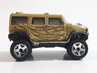 2007 Hot Wheels Hummer H2 Metalflake Gold Die Cast Toy Car Vehicle