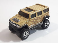 2007 Hot Wheels Hummer H2 Metalflake Gold Die Cast Toy Car Vehicle