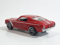 2010 Hot Wheels Night Burnerz 1967 Ford Mustang Red Die Cast Toy Muscle Car Vehicle