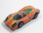 Vintage 1975 Hot Wheels Flying Colors Porsche P-917 Orange Die Cast Toy Car Vehicle with Opening Rear Hood