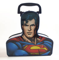 2003 DC Comics Superman Upper Body Head Bust Shaped Embossed Tin Metal Lunch Box