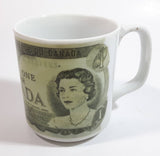 Novelty Collectible 1973 $1 Canadian Bill Currency Cash Money Ceramic Coffee Mug