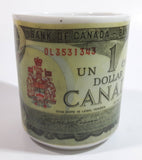 Novelty Collectible 1973 $1 Canadian Bill Currency Cash Money Ceramic Coffee Mug