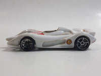 2008 Hot Wheels Speed Racer Movie Mach 6 White Plastic Die Cast Toy Car Vehicle OH5