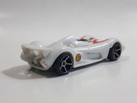 2008 Hot Wheels Speed Racer Movie Mach 6 White Plastic Die Cast Toy Car Vehicle OH5