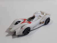 2008 Hot Wheels Speed Racer Movie Mach 6 White Plastic Die Cast Toy Car Vehicle OH5