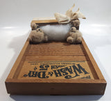 Vintage The Harris Washboard 1882 Wash & Dry 5 ¢ Miniature 6" x 12" Wood Washboard with Teddy Bears