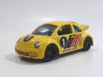 2002 Hot Wheels First Editions Volkswagen New Beetle Cup Yellow Die Cast Toy Car Vehicle