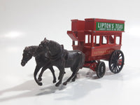 Lledo Days Gone DG-4 Lipton's Teas Horse Drawn Carriage Double Decker Bus Red Die Cast Toy Car Vehicle