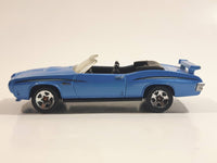 2008 Hot Wheels '70 Pontiac GTO Convertible Metallic Light Blue Die Cast Toy Car Vehicle