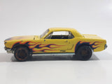 2011 Hot Wheels Heat Fleet '65 Ford Mustang Hardtop Yellow Die Cast Toy Muscle Car Vehicle with Opening Hood