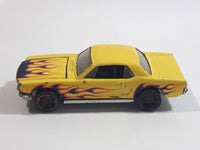 2011 Hot Wheels Heat Fleet '65 Ford Mustang Hardtop Yellow Die Cast Toy Muscle Car Vehicle with Opening Hood