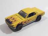 2011 Hot Wheels Heat Fleet '65 Ford Mustang Hardtop Yellow Die Cast Toy Muscle Car Vehicle with Opening Hood