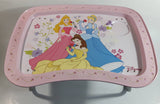 Disney Princess Rapunzel, Belle, Cinderella Light Pink Folding Metal Lunch TV Tray TV Collectible