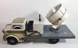 Vintage 1950s Marx Mobile Searchlight Unit No. 14 Truck White and Grey Pressed Steel Toy Car Vehicle 17" Long - Working