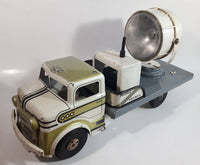 Vintage 1950s Marx Mobile Searchlight Unit No. 14 Truck White and Grey Pressed Steel Toy Car Vehicle 17" Long - Working