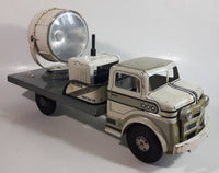 Vintage 1950s Marx Mobile Searchlight Unit No. 14 Truck White and Grey Pressed Steel Toy Car Vehicle 17" Long - Working