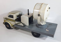 Vintage 1950s Marx Mobile Searchlight Unit No. 14 Truck White and Grey Pressed Steel Toy Car Vehicle 17" Long - Working