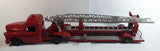 Vintage 1950s Structo Fire Engine Aerial Ladder Truck S.F.D. Red Pressed Steel Truck and Trailer Toy Car Vehicle 33" Long