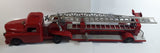 Vintage 1950s Structo Fire Engine Aerial Ladder Truck S.F.D. Red Pressed Steel Truck and Trailer Toy Car Vehicle 33" Long