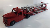 Vintage 1950s Structo Fire Engine Aerial Ladder Truck S.F.D. Red Pressed Steel Truck and Trailer Toy Car Vehicle 33" Long