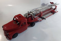 Vintage 1950s Structo Fire Engine Aerial Ladder Truck S.F.D. Red Pressed Steel Truck and Trailer Toy Car Vehicle 33" Long