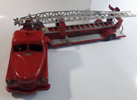 Vintage 1950s Structo Fire Engine Aerial Ladder Truck S.F.D. Red Pressed Steel Truck and Trailer Toy Car Vehicle 33" Long