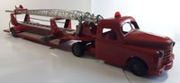 Vintage 1950s Structo Fire Engine Aerial Ladder Truck S.F.D. Red Pressed Steel Truck and Trailer Toy Car Vehicle 33" Long