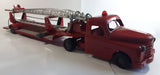 Vintage 1950s Structo Fire Engine Aerial Ladder Truck S.F.D. Red Pressed Steel Truck and Trailer Toy Car Vehicle 33" Long