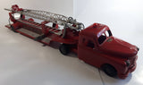 Vintage 1950s Structo Fire Engine Aerial Ladder Truck S.F.D. Red Pressed Steel Truck and Trailer Toy Car Vehicle 33" Long