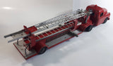 Vintage 1950s Structo Fire Engine Aerial Ladder Truck S.F.D. Red Pressed Steel Truck and Trailer Toy Car Vehicle 33" Long