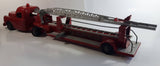 Vintage 1950s Structo Fire Engine Aerial Ladder Truck S.F.D. Red Pressed Steel Truck and Trailer Toy Car Vehicle 33" Long