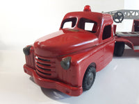 Vintage 1950s Structo Fire Engine Aerial Ladder Truck S.F.D. Red Pressed Steel Truck and Trailer Toy Car Vehicle 33" Long