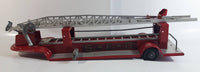 Vintage 1950s Structo Fire Engine Aerial Ladder Truck S.F.D. Red Pressed Steel Truck and Trailer Toy Car Vehicle 33" Long