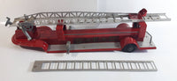 Vintage 1950s Structo Fire Engine Aerial Ladder Truck S.F.D. Red Pressed Steel Truck and Trailer Toy Car Vehicle 33" Long