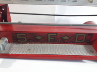 Vintage 1950s Structo Fire Engine Aerial Ladder Truck S.F.D. Red Pressed Steel Truck and Trailer Toy Car Vehicle 33" Long